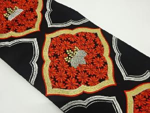 アンティーク　桐に小花模様織り出し袋帯（着用可）